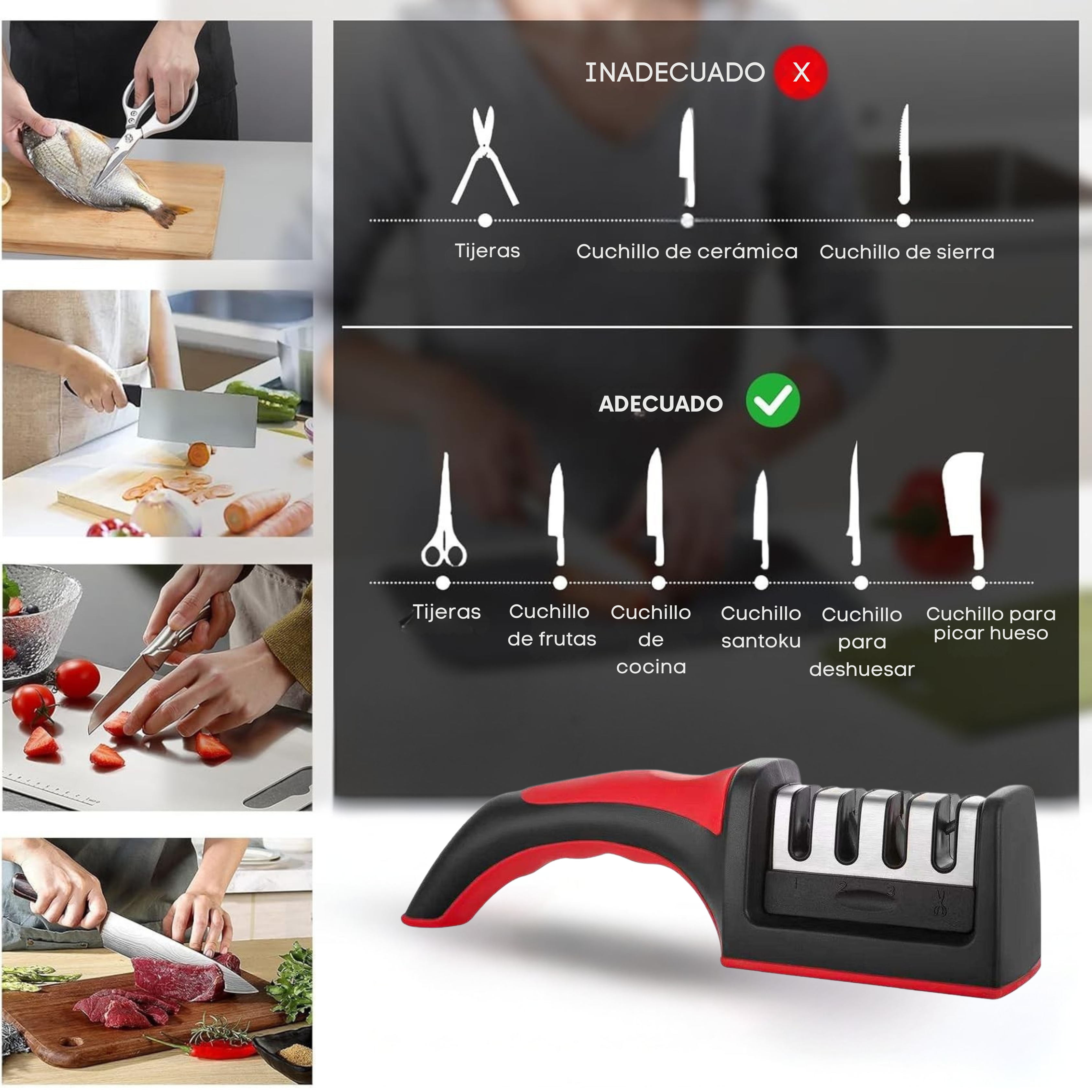 Afilador de cuchillos para pulido fino